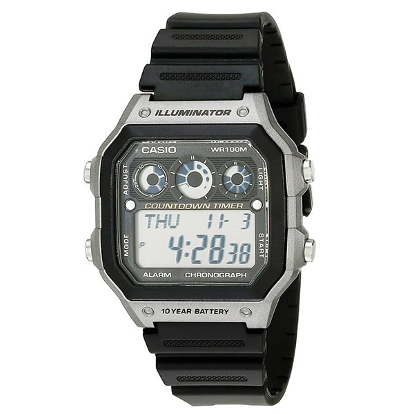 Đồng hồ nam Casio Standard thể thao, điện tử giá rẻ - Dây cao su, chống nước 10ATM (AE-1300WH-8AVDF)