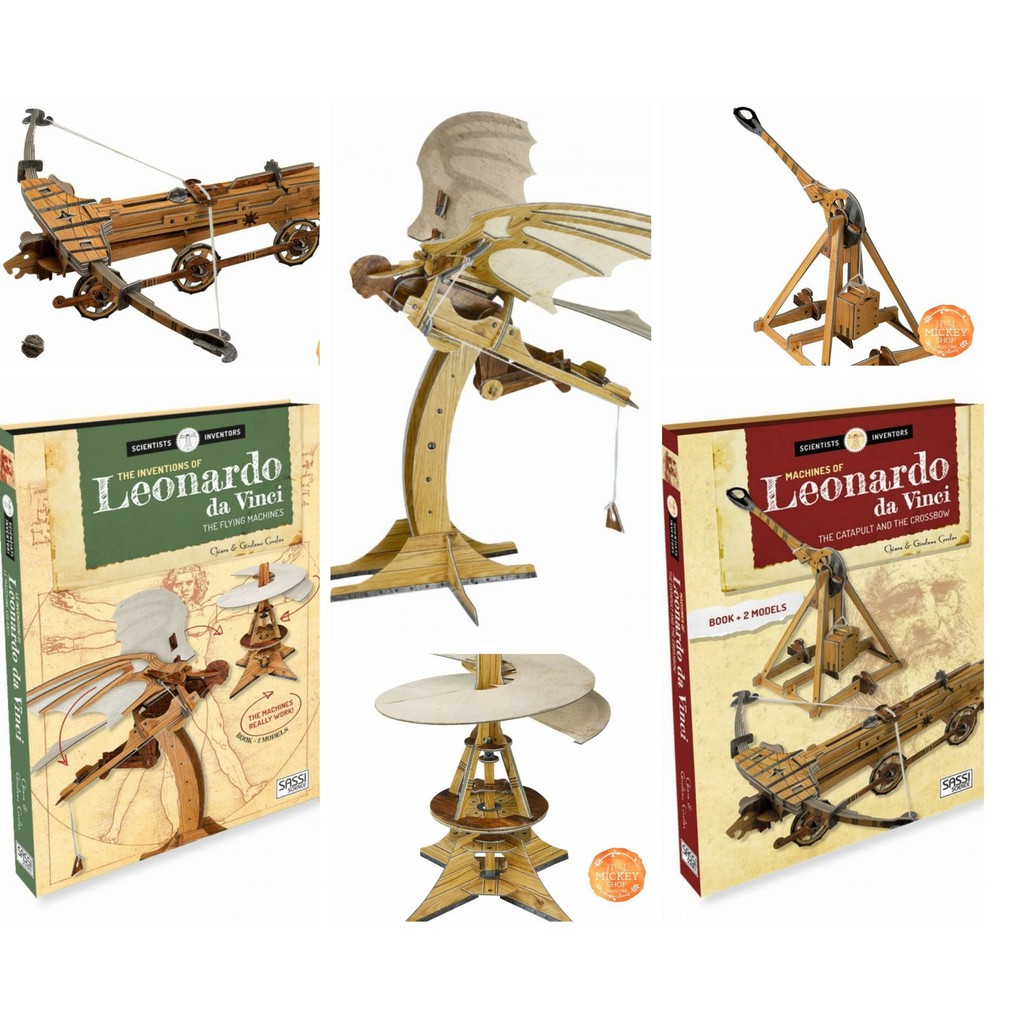 Bộ xếp hình mô hình 3D SASSI 3D PUZZLE LEONARDO DA VINCI'S MACHINES - 2 mẫu lựa chọn