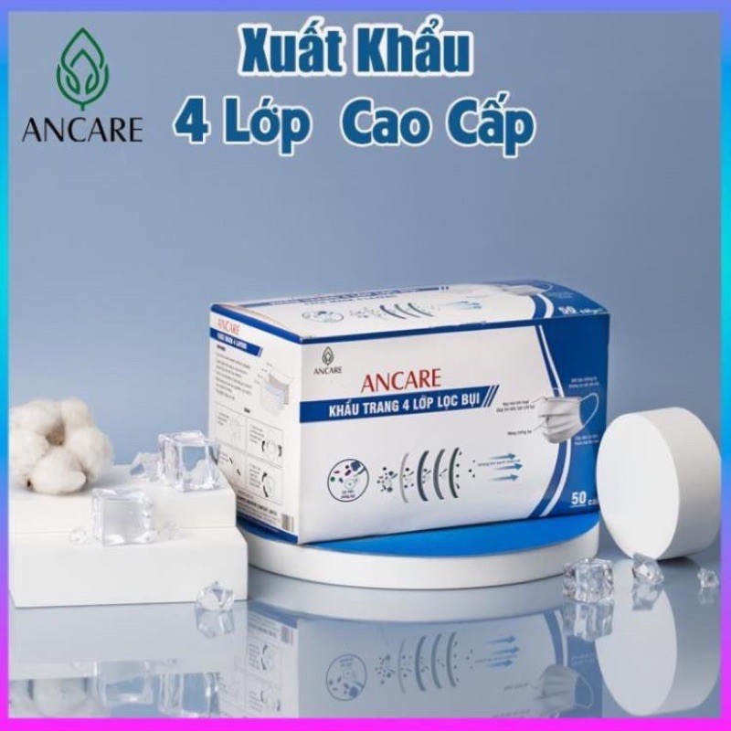 Khẩu trang y tế 4 lớp ancare chính hãng cty vải không dệt kháng khuẩn