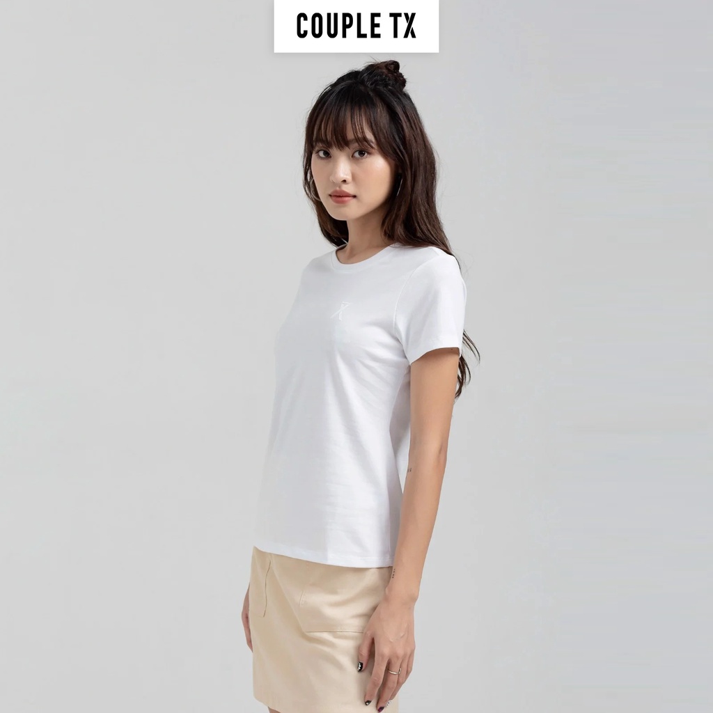Áo Thun Nữ Cổ Tròn Couple TX Basic In Logo X