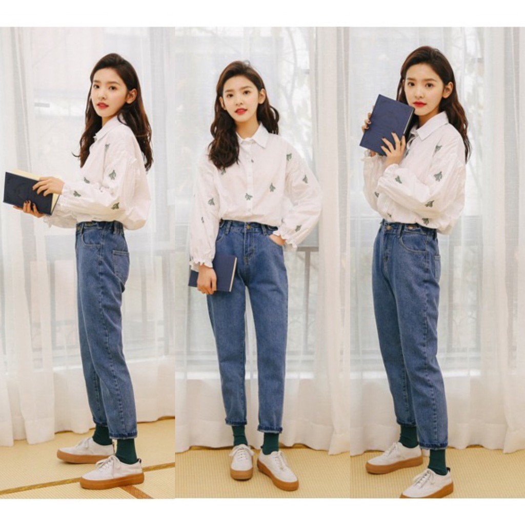 Áo sơ mi trắng dài tay họa tiết xương rồng