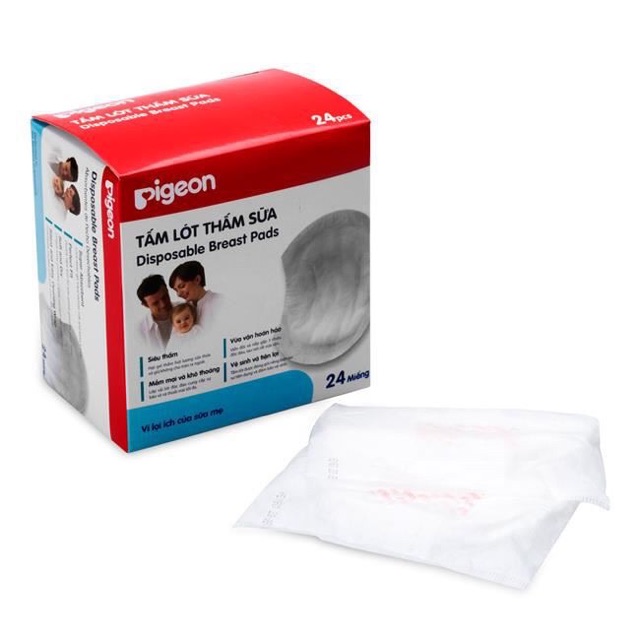 Sale !!! Miếng Lót Thấm Sữa Pigeon (24 Miếng /Hộp) (1210 )