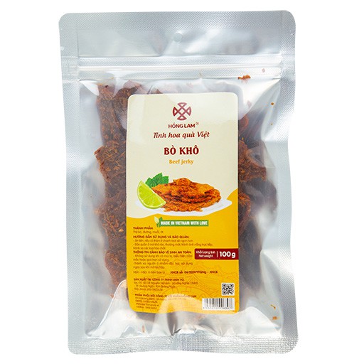 Bò Khô Miếng Hồng Lam - Vị Thơm Cay Ngọt - Gói (100g, 200g, 500g) | BigBuy360 - bigbuy360.vn