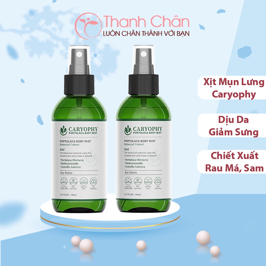 Xịt Giảm Mụn Lưng, Ngực Caryophy Portulaca Body Mist 150ml