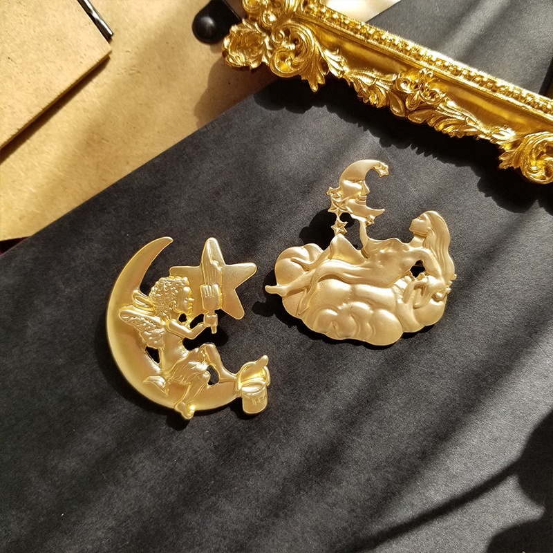 Trâm Cài Áo Hình Tháp / Trái Tim / Mặt Trăng / Xe Ngựa Vintage 5 Kiểu Dùng Làm Quà