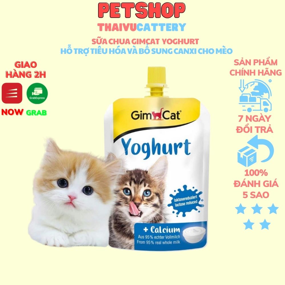 Sữa chua GimCat Yoghurt hỗ trợ tiêu hóa và bổ sung canxi cho mèo