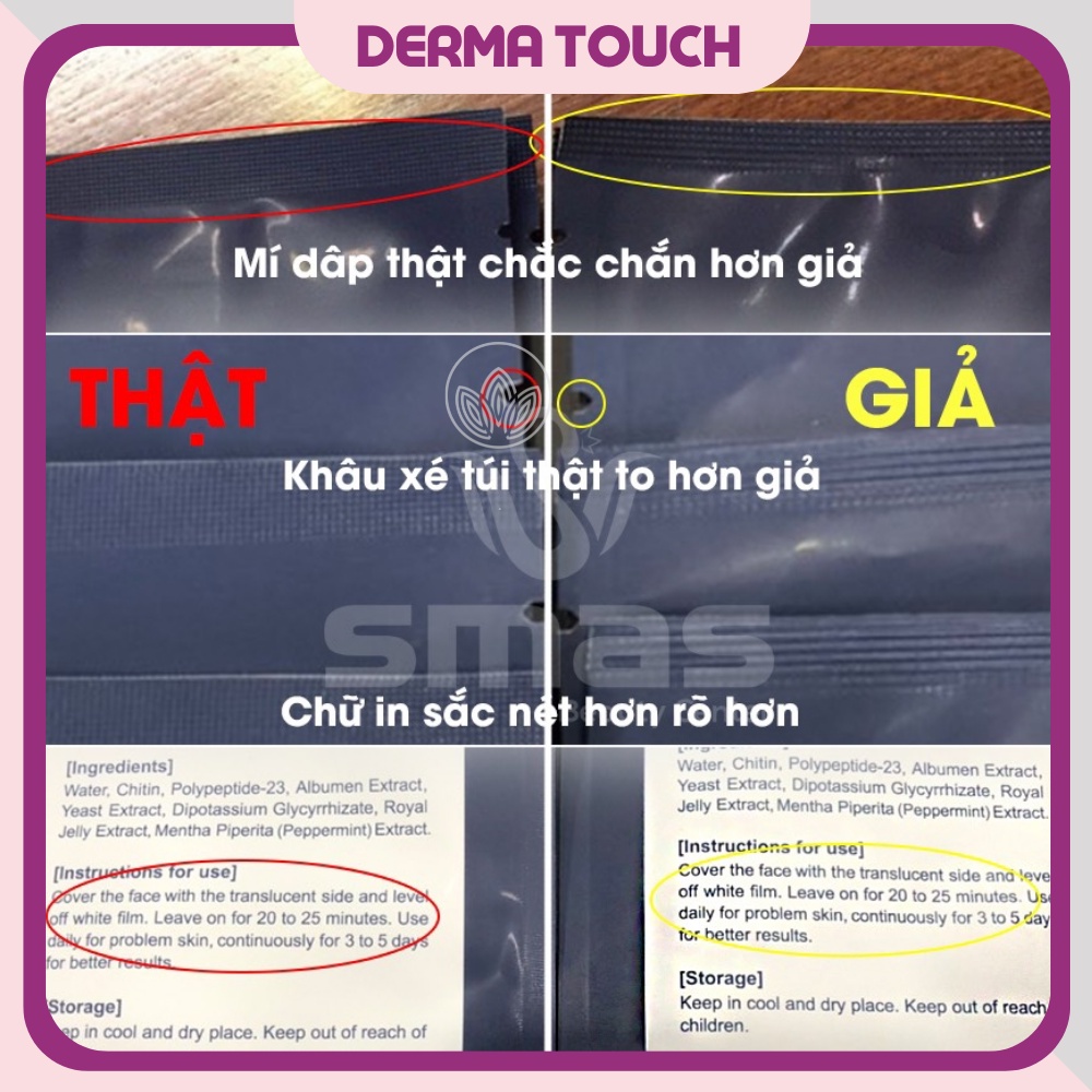 Mặt nạ SMAS dưỡng ẩm và phục hồi da Nhật Bản SMAS Peptide Silk Mask - Derma Touch