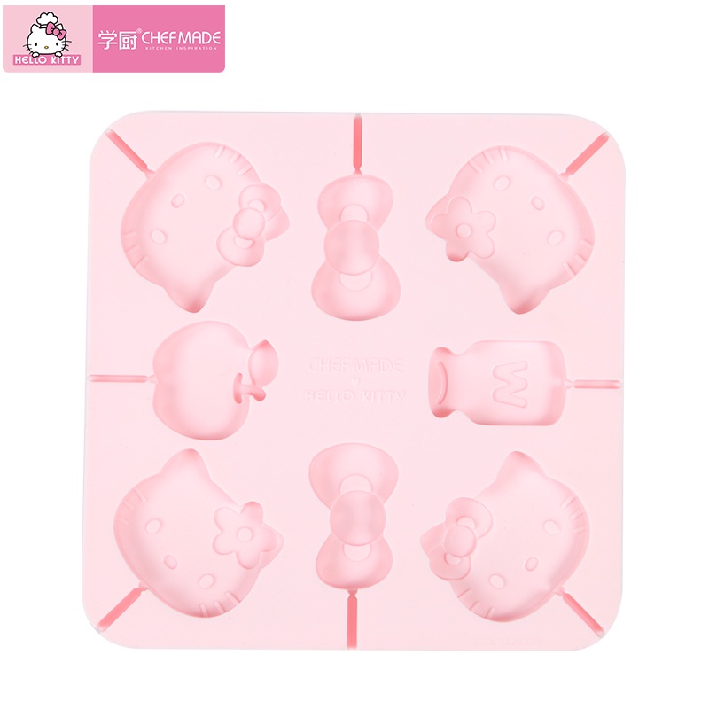 Khuôn CHEF MADE KT7082 bằng silicon làm kẹo mút/phô mai thủ công hình hello kitty xinh xắn
