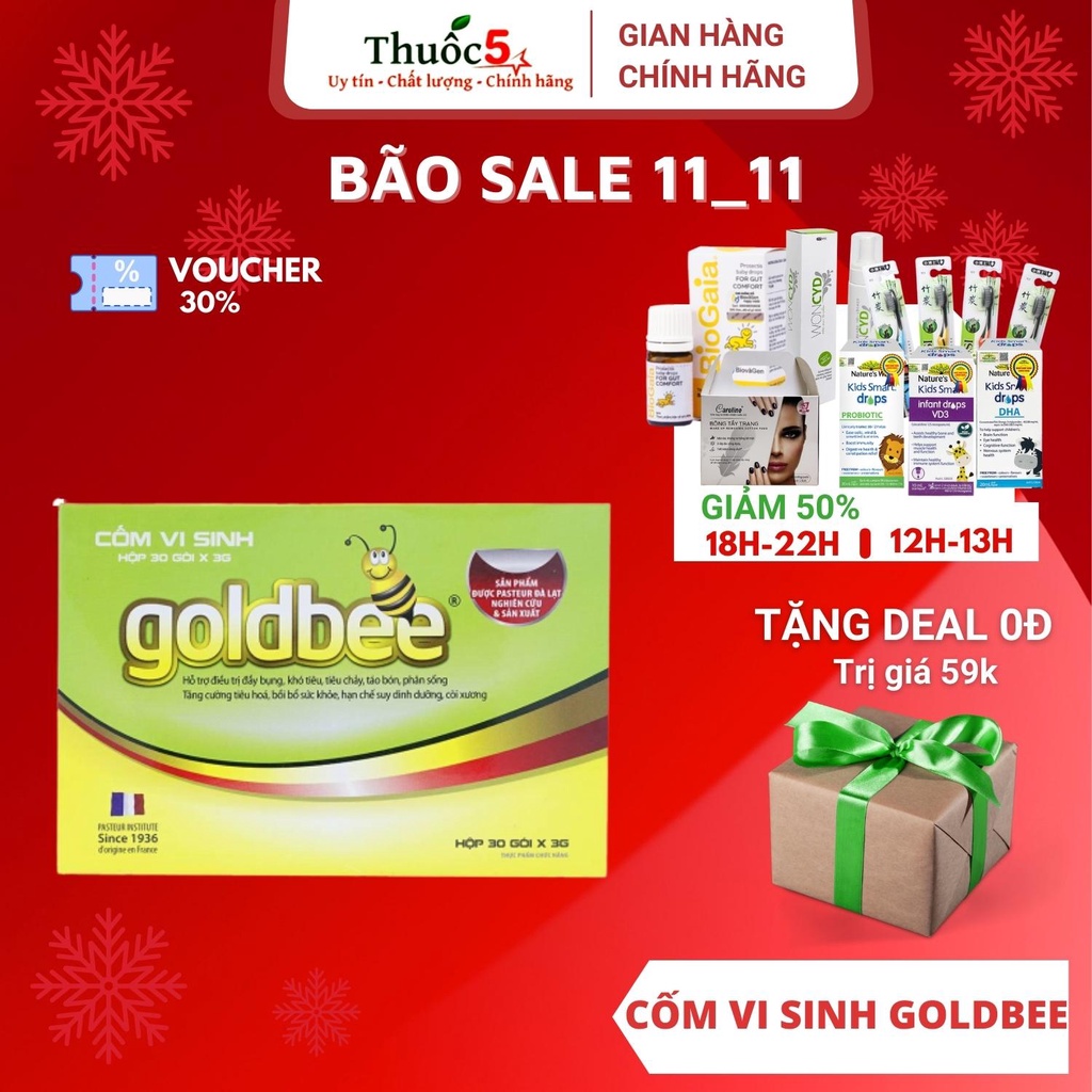 [GIÁ GỐC] Goldbee cốm vi sinh cân bằng hệ tiêu hoá cho trẻ mau lớn Hộp 30 gói