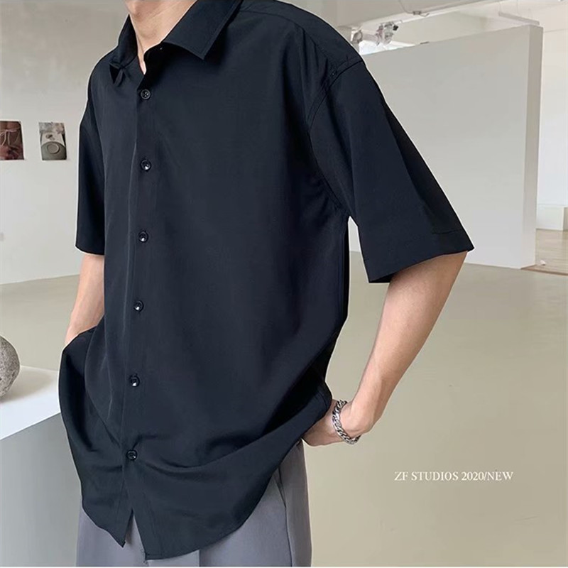 Korean fashion short-sleeved shirt for men size M-2XL