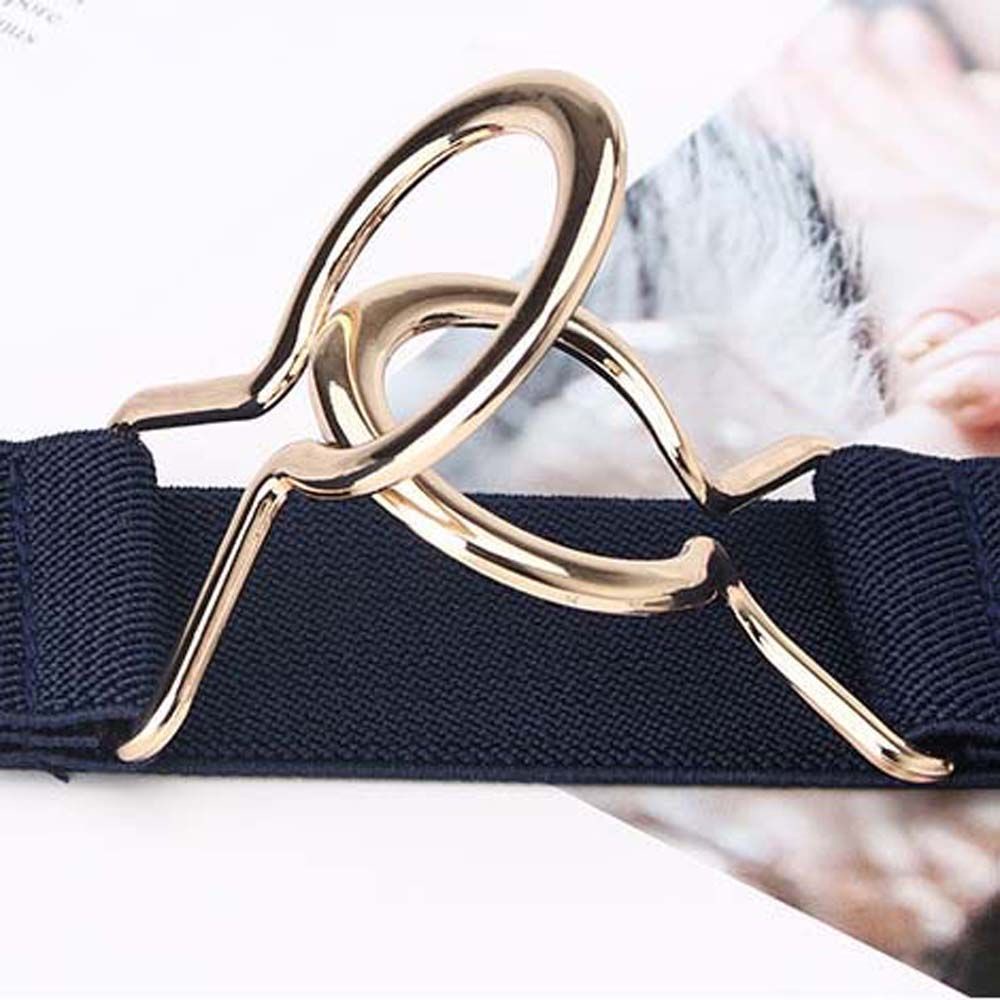 Thắt lưng co giãn khóa tròn kim loại phong cách vintage thanh lịch cho nữ