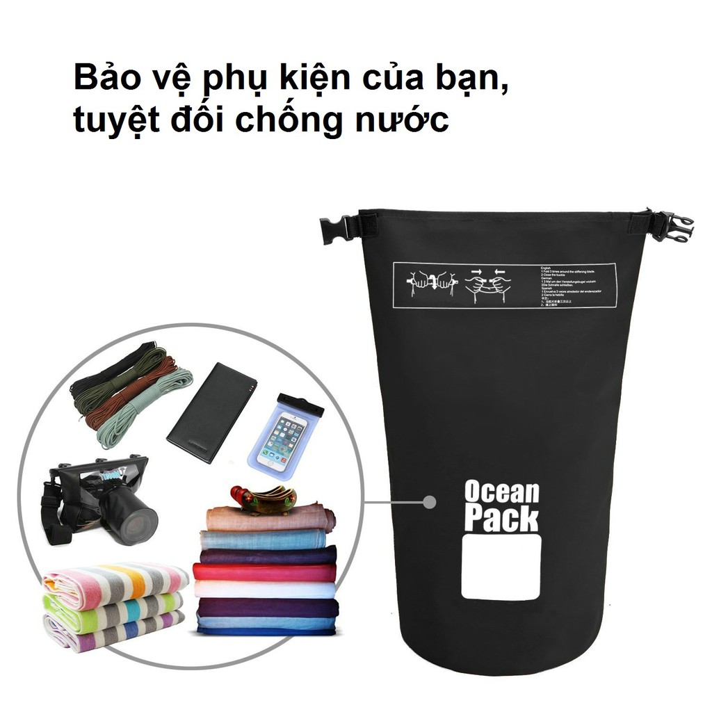 Túi chống nước tuyệt đối 100%, POPO Ocean Pack dung tích từ 2L đến 30L chất liệu ngăn nước tuyệt đối