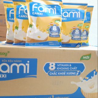 Sữa đậu nành Fami bịch canxi + nguyên chất 200ml