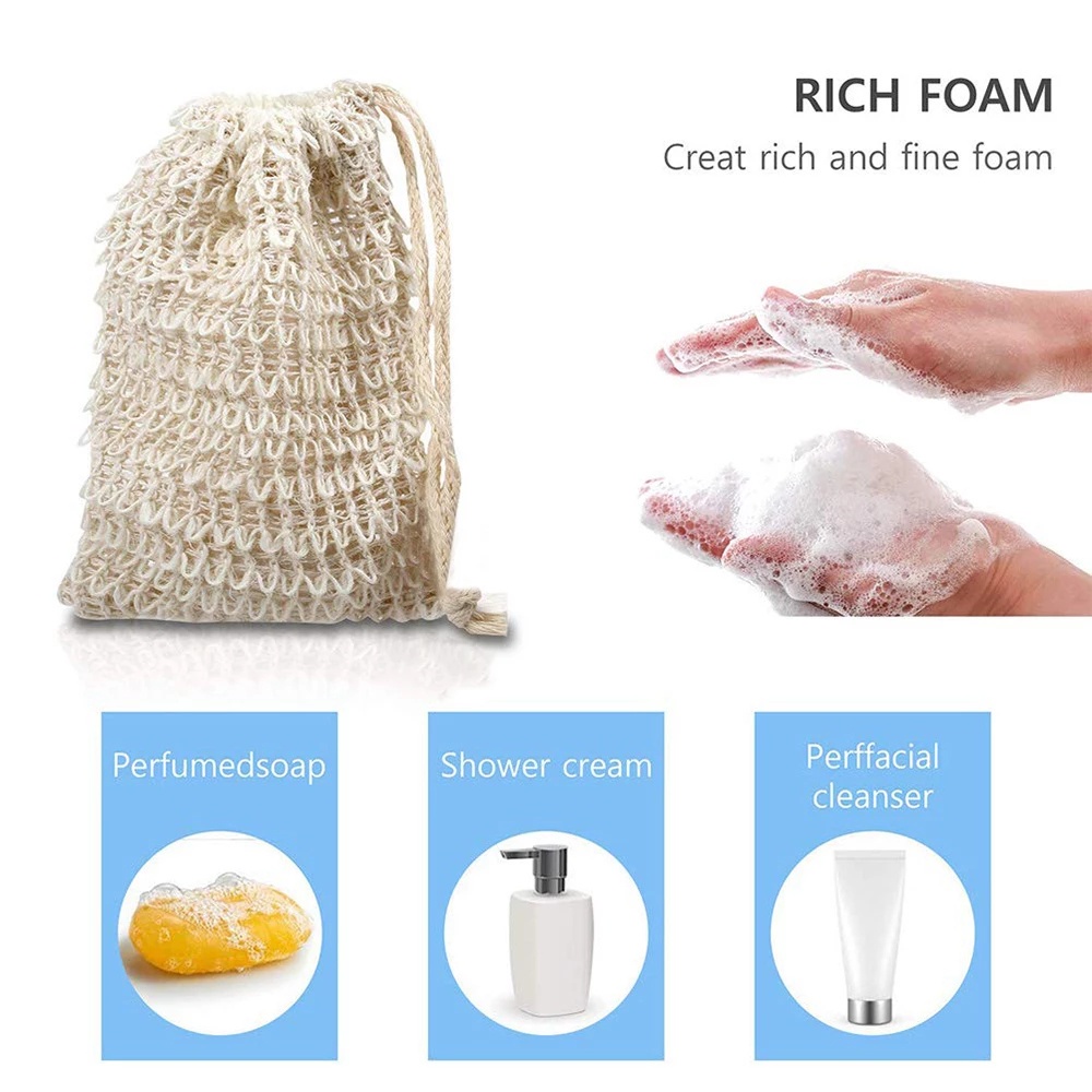1 Túi Lưới Đựng Xà Phòng Chất Liệu Sợi Tự Nhiên Thân Thiện Với Môi Trường