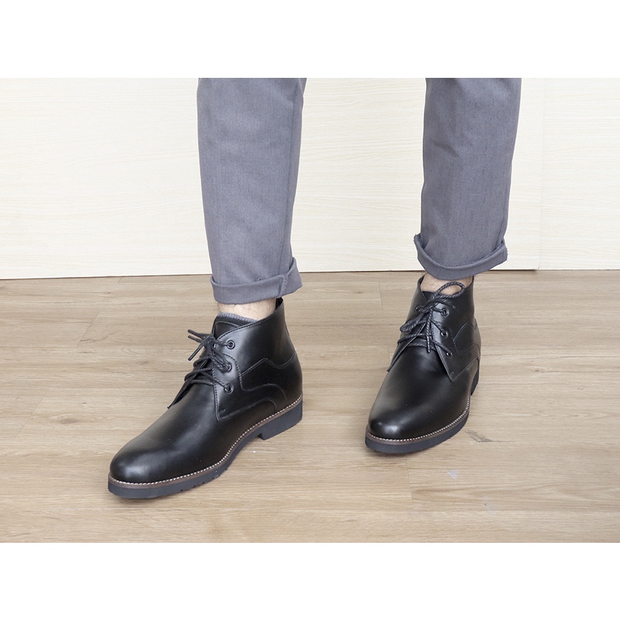 GIÀY BOOTS NAM SIÊU NHẸ T&TRA TĂNG CAO 7CM – S1078 ĐEN- DA BÒ THẬT 100% | BigBuy360 - bigbuy360.vn