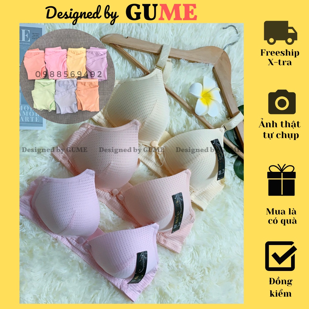 Combo 3 áo lót bâu thông hơi + 5 quần lót bầu cạp chéo dành cho bà bầu và sau sinh