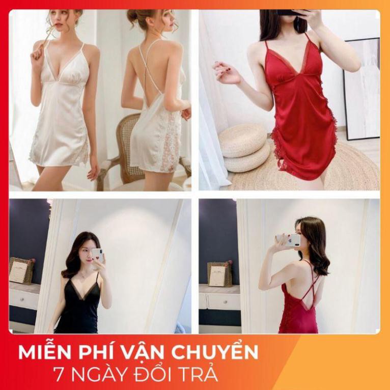 Váy Ngủ Nữ, Đầm Ngủ Sexy Quảng Châu Vải Satin Chất Siêu Mát Dáng Siêu Xinh Dưới 60kg | BigBuy360 - bigbuy360.vn
