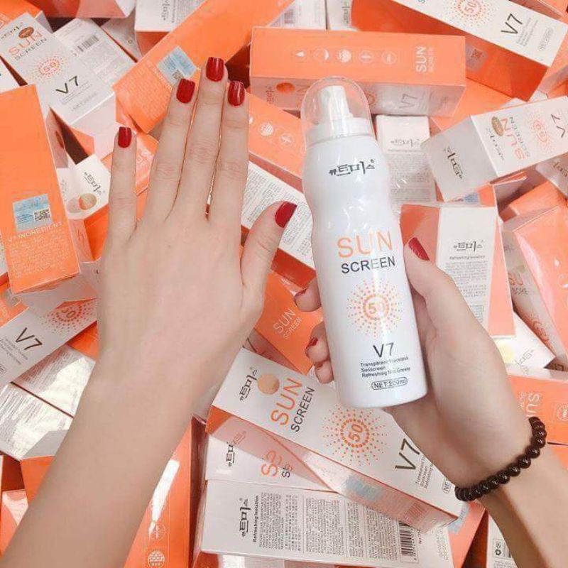 KEM CHỐNG NẮNG V7 SUN SCREEN DẠNG XỊT