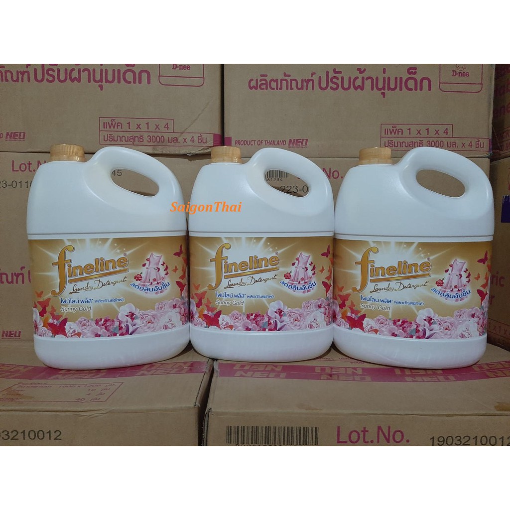 (SGT) Nước Giặt Fineline màu Vàng Sunny 3000ml (3 lít)