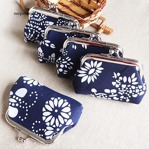 Ví cầm tay đựng tiền xu họa tiết hoa thổ cẩm cho nữ