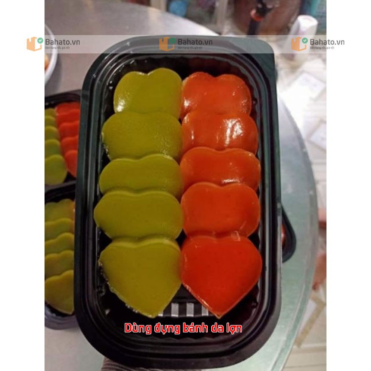 Hộp nhựa đế đen nắp trong đựng kimbap, sushi, bánh HT17