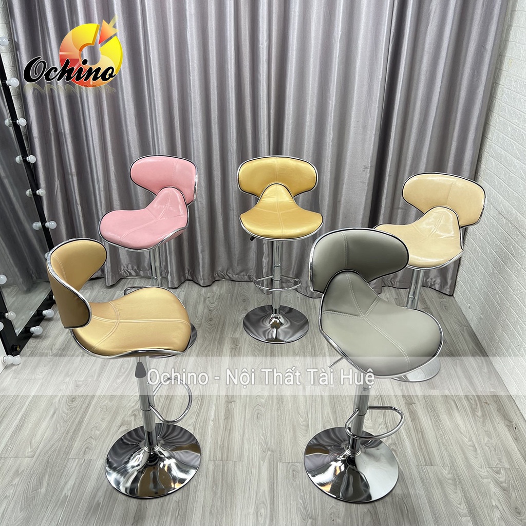 Ghế Bar, Ghế Quầy lễ tân, Ghế Chụp Hình Mẫu da Cá sấu Hình Cánh Bướm cách Điệu