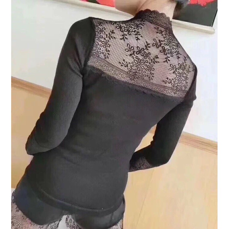 ÁO GIỮ NHIỆT LÓT LÔNG PHỐI REN SEXY SANG CHẢNH