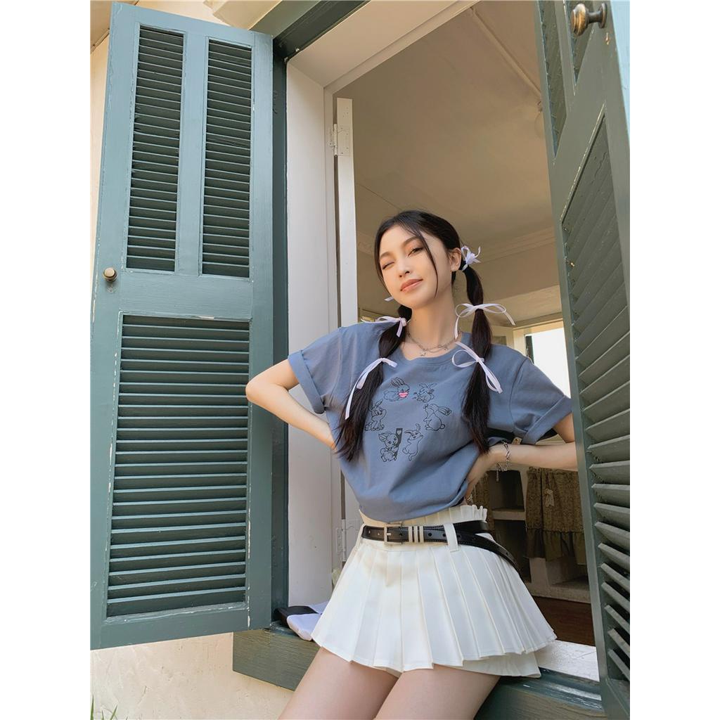 Áo Thun In Hình Thỏ Đơn Giản Thời Trang Mùa Hè Dành Cho Nữ 63259