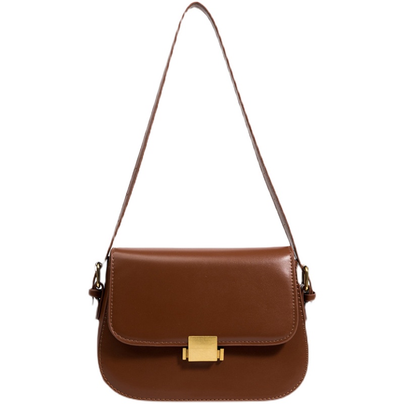 Túi xách nữ--Túi đeo chéo và kẹp nách nữ khóa gập, nam châm có 3 ngăn basic