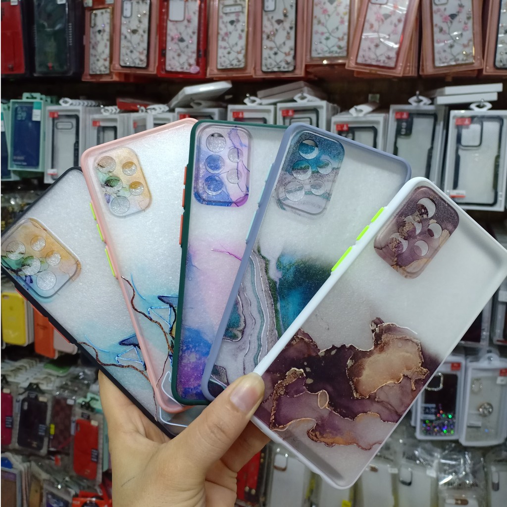 Ốp lưng Samsung A32 4g /A52/ A72 Ốp viền màu, lưng loang màu chống sốc, bảo vệ camera, phím bấm màu