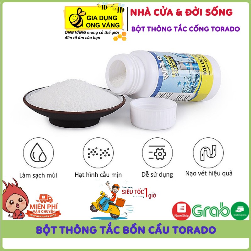 Bột Thông Tắc Cống, Thông Tắc Bồn Cầu Torado, Thông Tắc Mọi Loại Tắc Khó Sử Lý, Xử Lý Triệt Để Cặn Bã Chất Thải Hữu Cơ