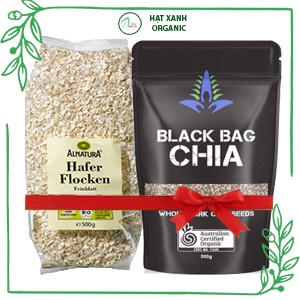 [COMBO GiẢM CÂN] 1 Gói Yến Mạch Hafer Flocken + 1 Gói Black Bag Chia