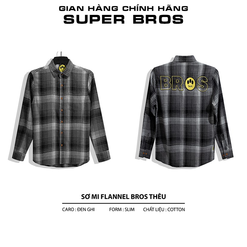 Áo Sơ Mi Nam Flannel Hàng Hiệu SUPER BROS Unisex Thêu Logo - Thiết Kế Trẻ Trung, Hiện Đại - Với Nhiều Màu Nam Tính | BigBuy360 - bigbuy360.vn