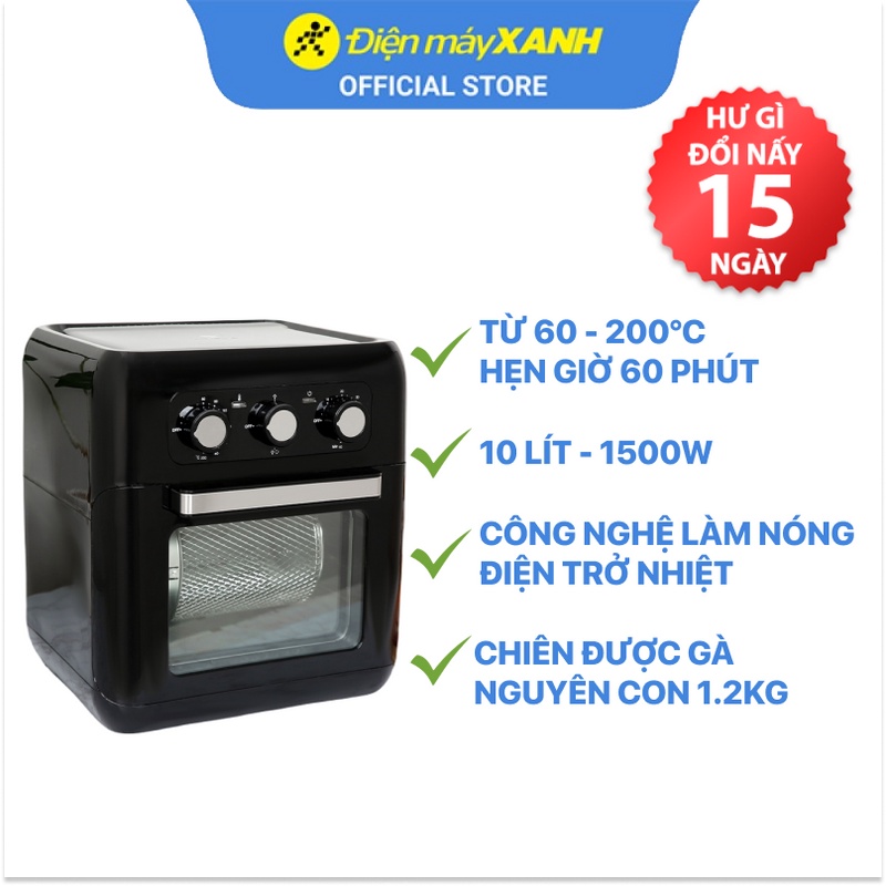 [Mã ELHADEV giảm 4% đơn 300K] Nồi chiên không dầu Hawonkoo AFH-100 10 lít Công suất 1500W BH 12 tháng, Chính hãng