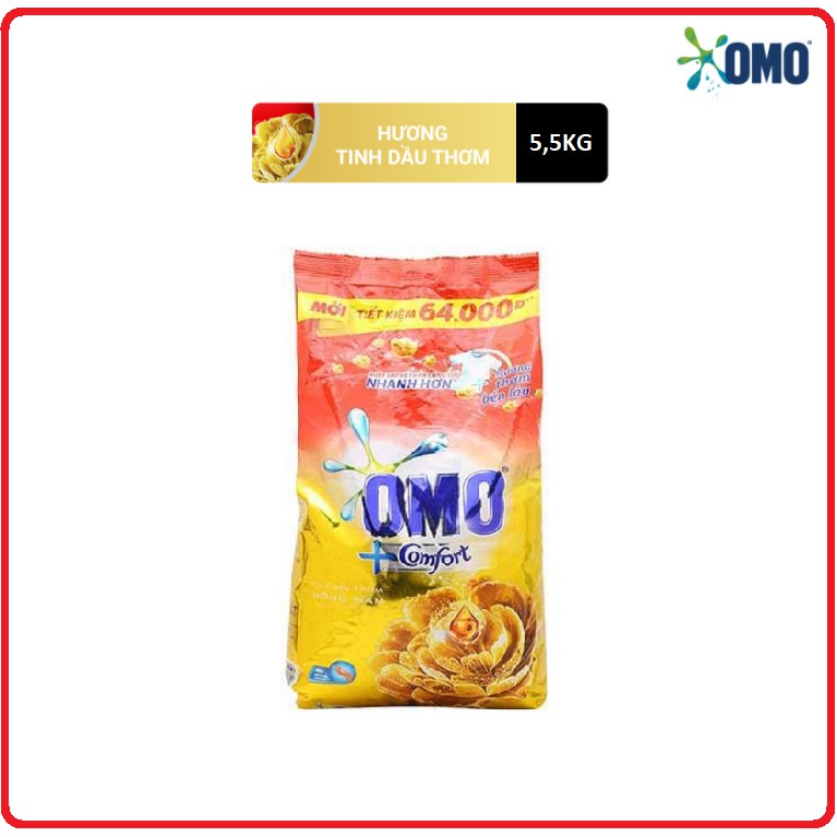 Bột Giặt OMO Công Nghệ Giặt Xanh Gói 5,5Kg/6Kg