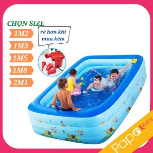 BỂ BƠI CHO BÉ, PHAO BƠI GIA ĐÌNH 1M8 3 TÀNG, 1M2 2 TÂNG, 1M3, 1M5 3 TẦNG, 2M1 3 TẦNG KÈM MIẾNG VÁ