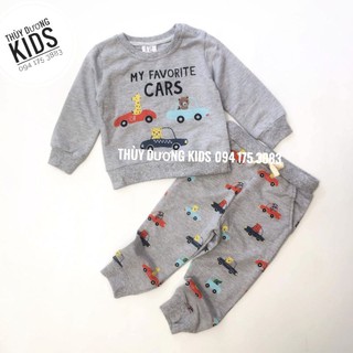 Bộ nỉ Hm My favorite cars xuất dư cho bé trai