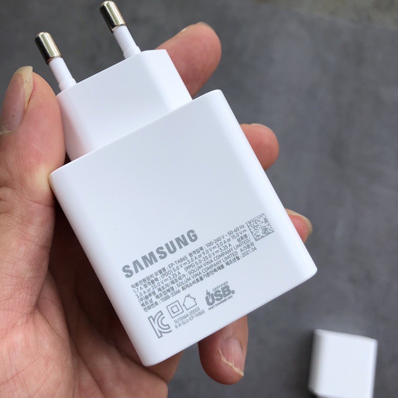 Củ sạc siêu nhanh 45W Samsung, cam kết chính hãng 100%, sử dụng cho tất cả điện thoại đời mới, chip PD bảo vệ pin xịn