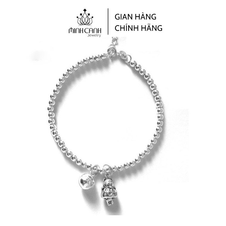 Lắc Bạc Dạng bi Mix Mèo Thần Tài May Mắn - Minh Canh Jewelry