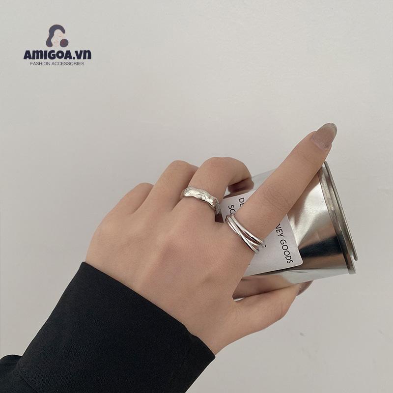 ✨✨Nhẫn Hai Lớp Chéo Thời Trang Cá Tính Có Thể Điều Chỉnh Cho Nữ