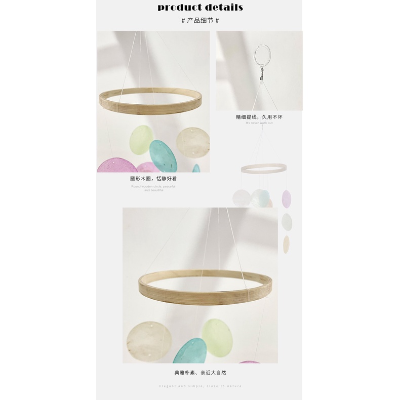 Chuông Gió Hình Vỏ Sò Tự Nhiên Phong Cách Hàn Quốc Trang Trí Nhà Cửa