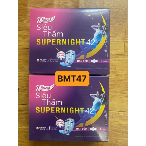 Băng vệ sinh Diana siêu thấm Supernight 42cm 3 miếng/hộp