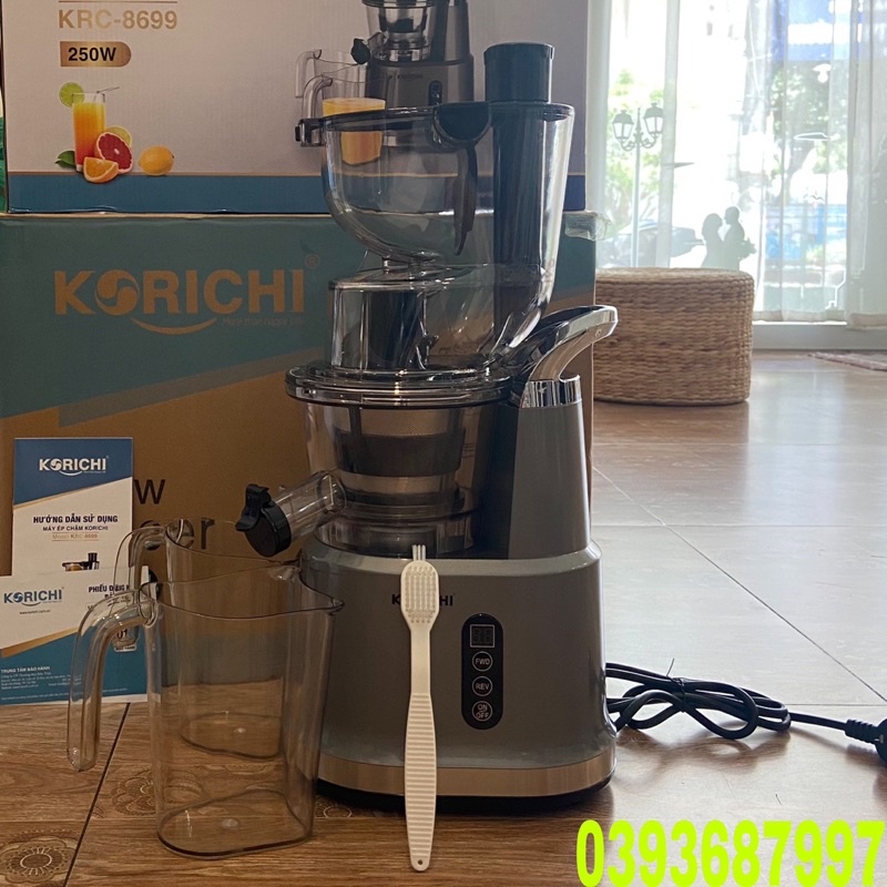 🥬Máy Ép Chậm Điện Tử korichi krc-8699 Công Suất 250w Ép Nguyên Trái-Lượng Nước Gấp Đôi Các Máy Thông Thường