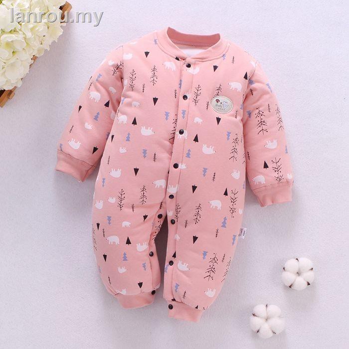 Bộ Đồ Ngủ Vải Cotton Mỏng Giữ Ấm Mùa Thu Đông Cho Bé Sơ Sinh 0-3 Tháng Tuổi