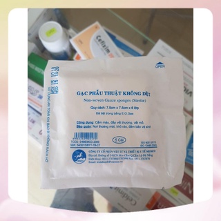 Gạc y tế - Phẫu thuật không dệt gói 5 miếng ( 7,5cm x 7,5cm x 6 lớp )