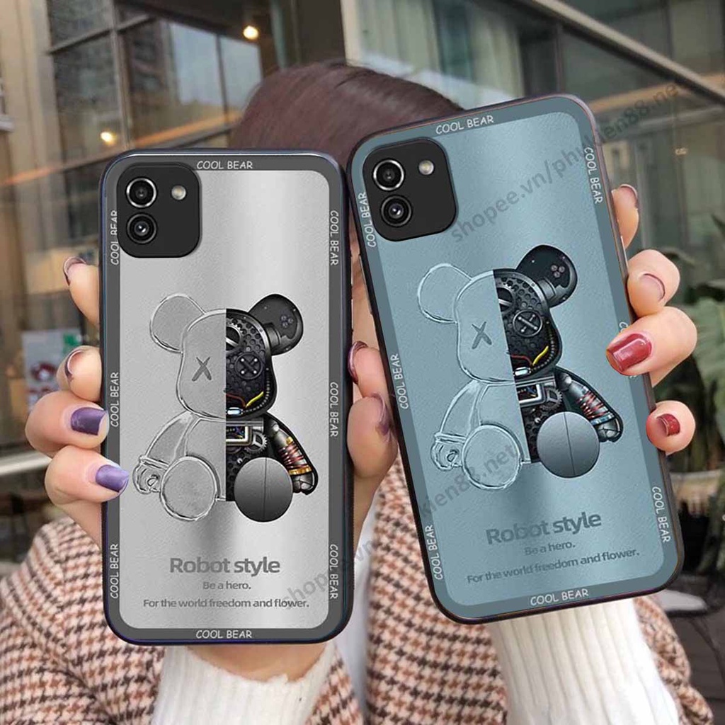 Ốp Samsung A03 bear, k@ws thương hiệu phong cách ốp lưng thời trang cao cấp