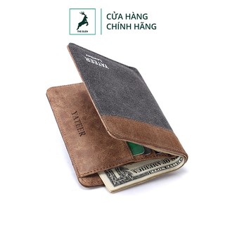 Ví nam đứng cao cấp The Glen TG201 vải canvas phối da PU