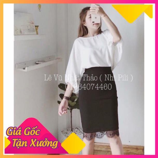 GIÁ SỈ - Chân váy bút chì phối ren siêu đẹp