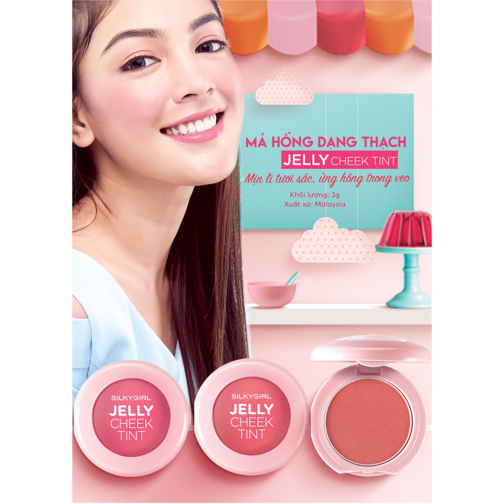 [Mã FMCGMALL giảm 8% đơn từ 250K] Má Hồng Dạng Thạch Mềm Mịn Lâu Trôi Silkygirl Jelly Cheek Tint 3g