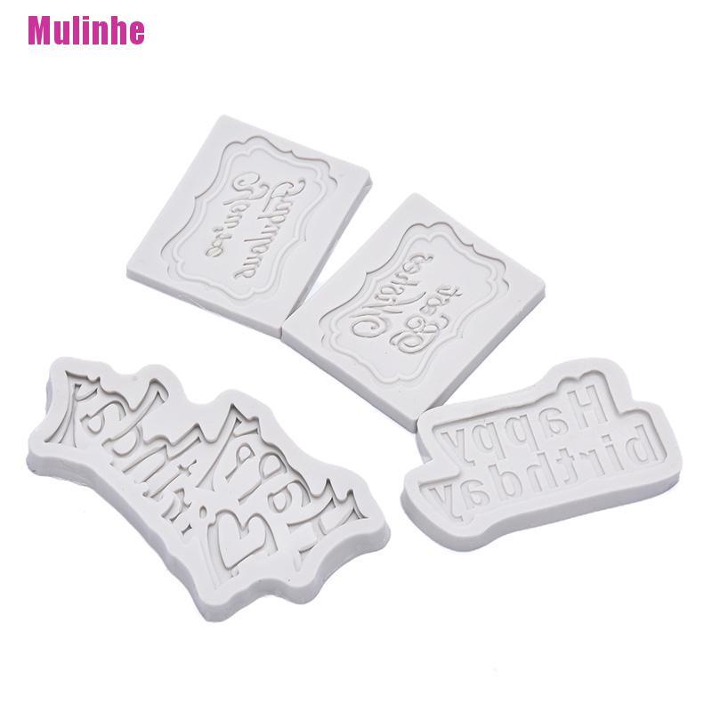 Khuôn Silicone Tạo Hình Chữ Happy Birthday 3D Trang Trí Bánh